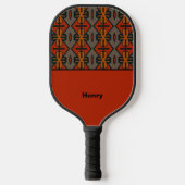 Tribal Flair Orange Muster Pickleball Paddle (Vorderseite)