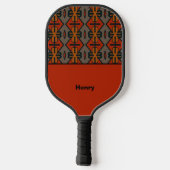 Tribal Flair Orange Muster Pickleball Paddle (Rückseite)