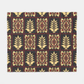 Tribal Floral: Vintages Muster Eleganz Fleecedecke (Vorderseite (Horizontal))