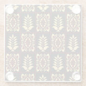 Tribal Floral: Vintages Muster Eleganz Glasuntersetzer (Rückseite)