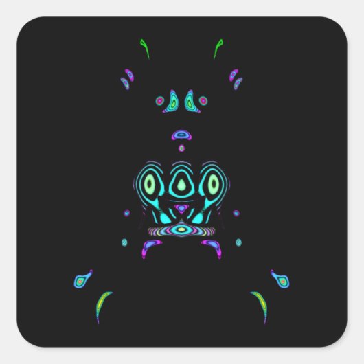 Tribal fluo v1 quadratischer aufkleber (Vorderseite)