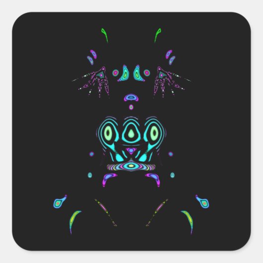 Tribal Fluo v2 Quadrataufkleber Quadratischer Aufkleber (Vorderseite)