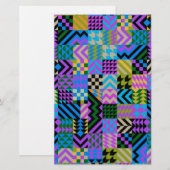 Tribal Folk Art - Blue Briefpapier (Vorne/Hinten)