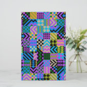 Tribal Folk Art - Blue Briefpapier (Stehend Vorderseite)