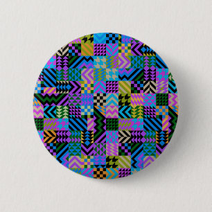 Tribal Folk Art - Blue Button