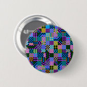 Tribal Folk Art - Blue Button (Vorne & Hinten)