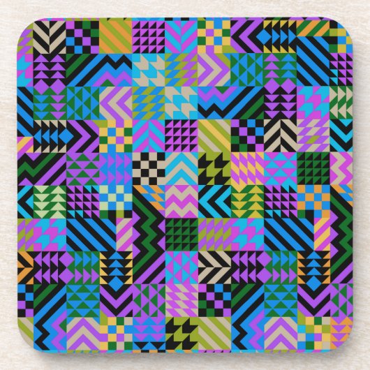 Tribal Folk Art - Blue Getränkeuntersetzer (Vorderseite)