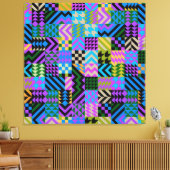 Tribal Folk Art - Blue Leinwanddruck (Insitu (Wohnzimmer))
