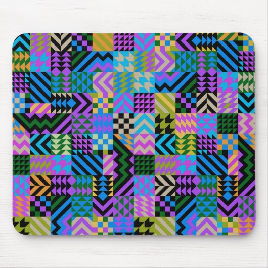 Tribal Folk Art - Blue Mousepad (Vorne)