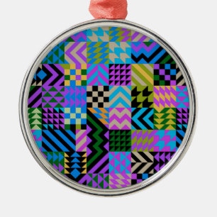 Tribal Folk Art - Blue Ornament Aus Metall