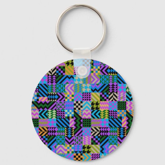 Tribal Folk Art - Blue Schlüsselanhänger (Vorderseite)