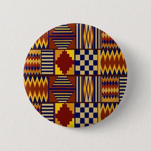Tribal Folk Art - Rostnagel Gelb Button (Vorderseite)