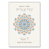 Tribal Folk Culture Mandala Wedding Place Card Tischnummer (Vorderseite)