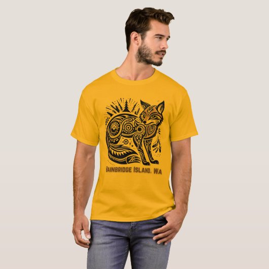 Tribal Fox Bainbridge Island Washington Native Ame T-Shirt (Vorne ganz)