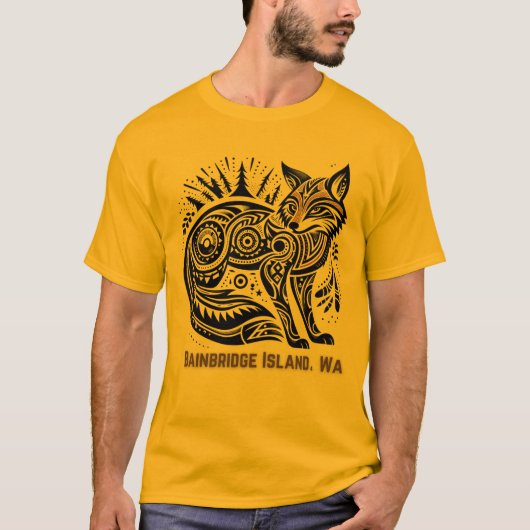 Tribal Fox Bainbridge Island Washington Native Ame T-Shirt (Vorderseite)