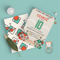 Tribal Fox, bunte geometrische Formen zum Geburtst