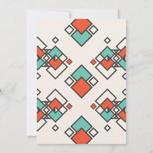 Tribal Fox, bunte geometrische Formen zum Geburtst Einladung (Rückseite)