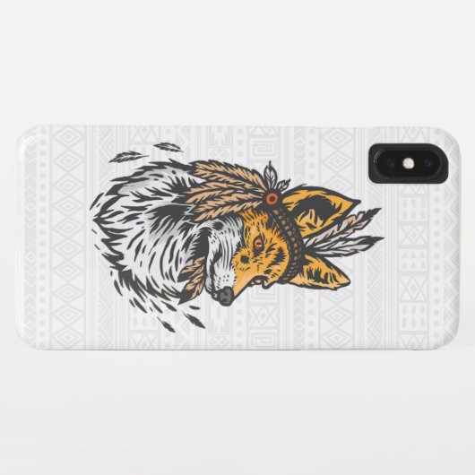 Tribal Fox Case-Mate iPhone Hülle (Rückseite (Horizontal))