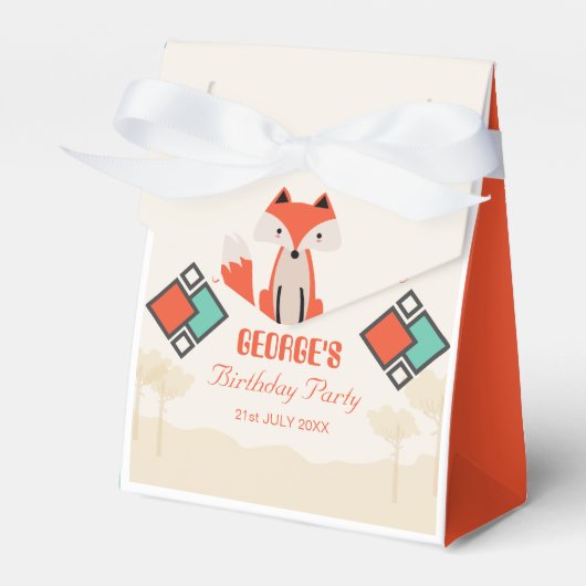 Tribal Fox farbenfrohe geometrische Muster Geburts Geschenkschachtel (Vorderseite)