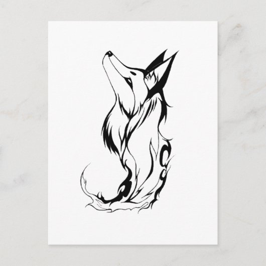 Tribal Fox Tattoo Design Postkarte (Vorderseite)