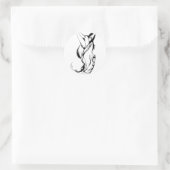 Tribal Fox Tattoo Design Runder Aufkleber (Tasche)