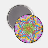 Tribal Fraktal Mandala Star Blume Magnet (Vorderseite/Rückseite)