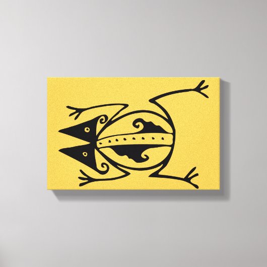 Tribal Frog antike aztec Stammeskunst Leinwanddruck (Vorderseite)