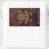 Tribal Frog Ex Libris Buchzeichen Rechteckiger Aufkleber (Tasche)