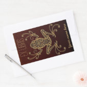 Tribal Frog Ex Libris Buchzeichen Rechteckiger Aufkleber (Umschlag)