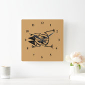 Tribal Frog Quadratische Wanduhr (Zuhause)