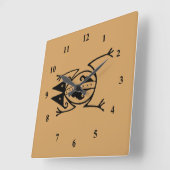 Tribal Frog Quadratische Wanduhr (Winkel)
