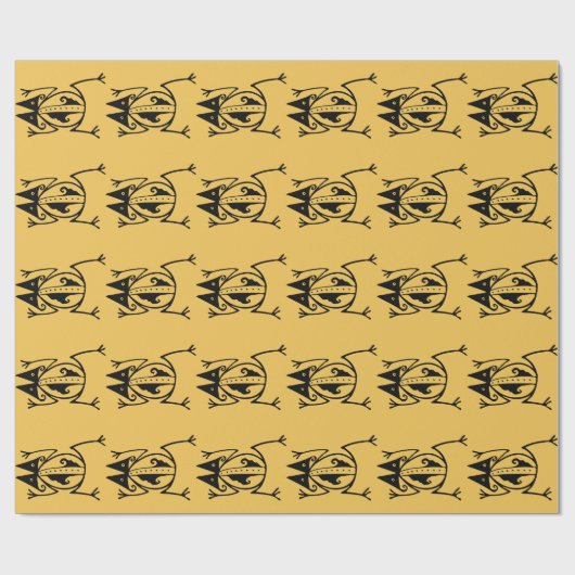 Tribal Frosch antike tierische Stammeskunst Geschenkpapier (Flach)