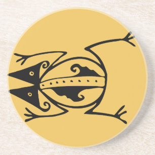 Tribal Frosch antike tierische Stammeskunst Getränkeuntersetzer