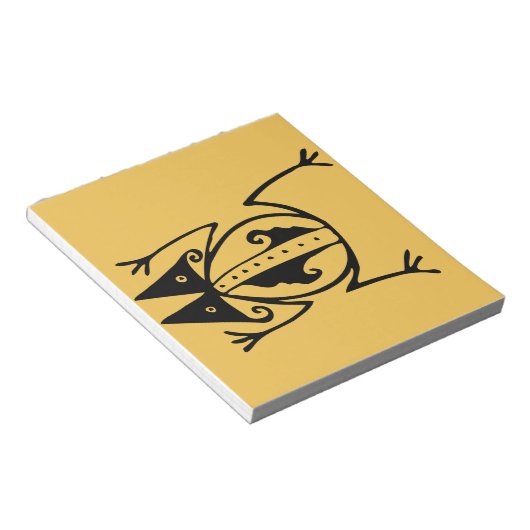 Tribal Frosch antike tierische Stammeskunst Notizblock (angewinkelt)