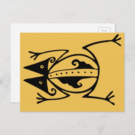 Tribal Frosch antike tierische Stammeskunst Postkarte (Vorne/Hinten)