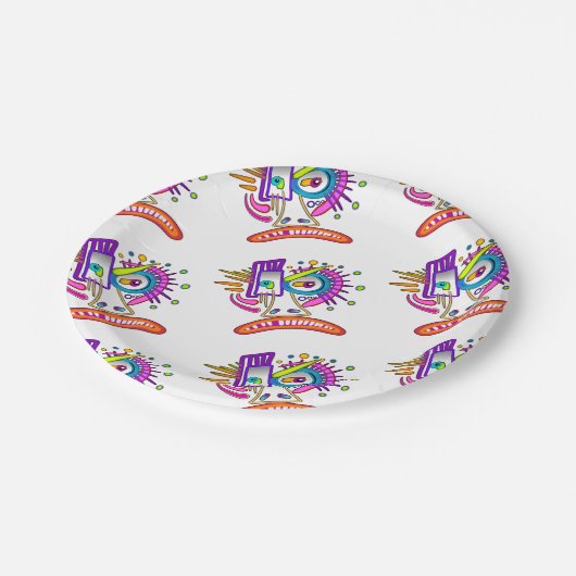 TRIBAL FROWNIE EMOJI MEEMOGIE PAPPTELLER (Schrägansicht)