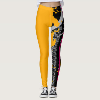 Tribal Fusion Fett Gelb & Rosa mit Leggings