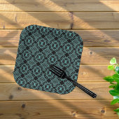 Tribal Gems Schwarz und Aquamarine Musterpapiere T Pappteller