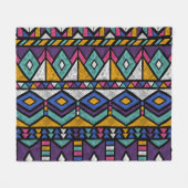 Tribal Geometric Aztec: Farbiges Vintages Muster Fleecedecke (Vorderseite (Horizontal))