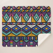 Tribal Geometric Aztec: Farbiges Vintages Muster Sherpadecke (Vorderseite (Horizontal))