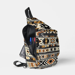 Tribal Geometric Earth Tone Crossbody Bag