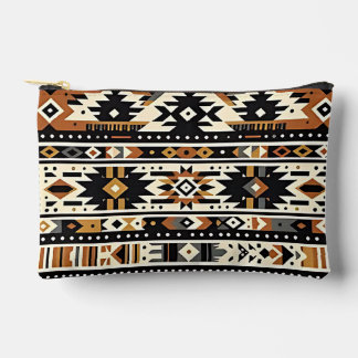 Tribal Geometric Earth Tone Zubehörtasche