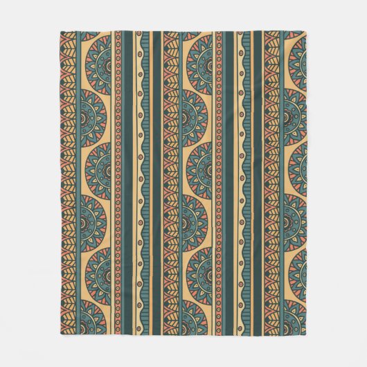 Tribal Geometric Ethnic Vintag Background Fleecedecke (Vorderseite)