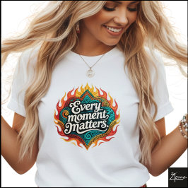 Tribal Geometric Every Moment Matters Flames T-Shirt
