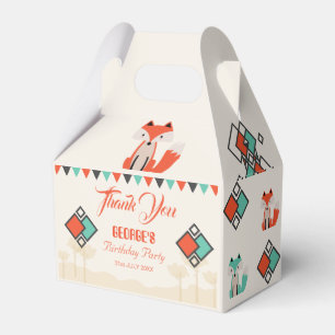 Tribal Geometric Fox Farbiges Muster Geburtstag Geschenkschachtel
