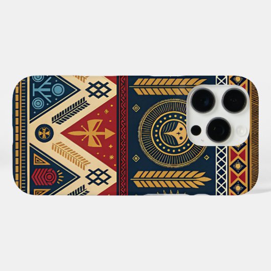 Tribal Geometric Fox Pattern Phone Case (Rückseite (Horizontal))