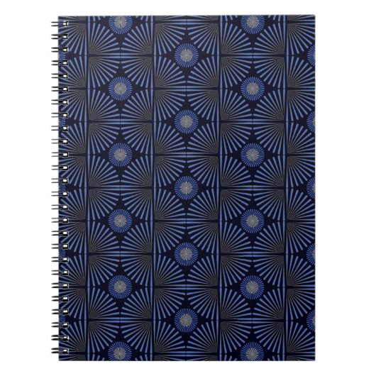Tribal Geometric grau & blau Notizblock (Vorderseite)