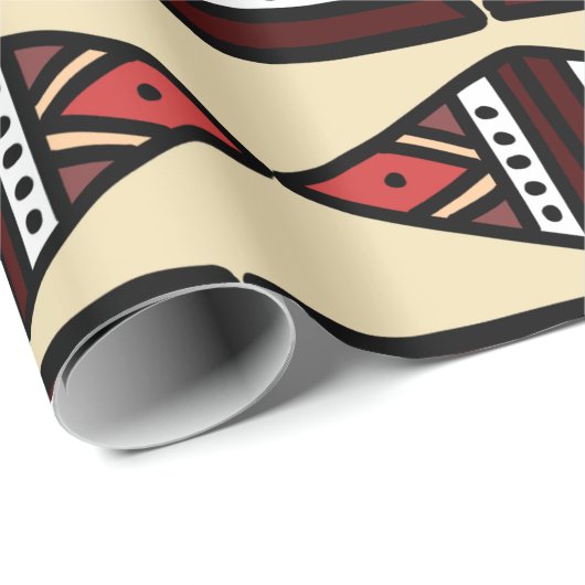 Tribal Geometric Handgezeichnet Design Geschenkpapier (Rolleneckpunkt)