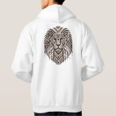 "Tribal Geometric Lion Art T - Shirt" Hoodie (Rückseite)