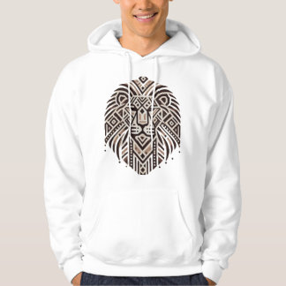 "Tribal Geometric Lion Art T - Shirt" Hoodie